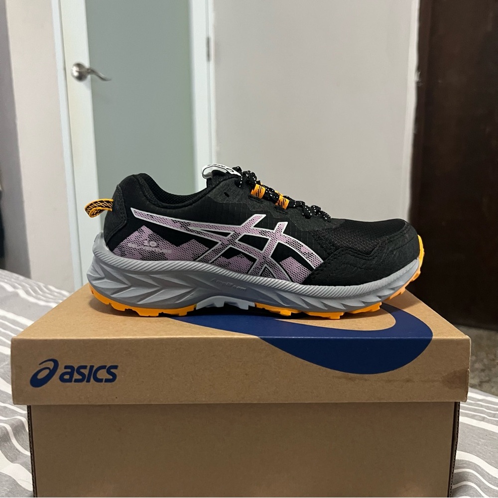 Women’s ASICS Black and Purple Trail Runners Gel Venture 10